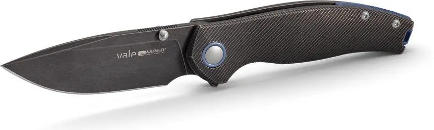 Viper Vale Linerlock Knife - 3In MagnaCut Blade Titanium Handle Black Stonewash EDC Ready by Viper