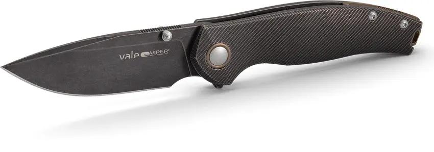 Viper Vale Linerlock Knife - Premium MagnaCut Blade With Bronze Stonewash Titanium Handle For EDC by Viper