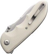 Viper Moon Button Lock Folding Knife - 3.5 Inch MagnaCut Blade For EDC Enthusiasts, Ivory G10 Handle by Viper