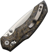 Viper Oniro Crossbar DM Gold Carbon Fiber EDC Knife - MagnaCut Satin Blade 3.25in For Everyday Carry by Viper