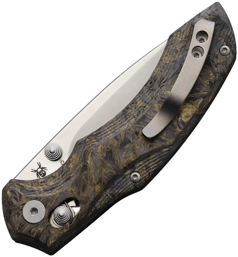 Viper Oniro Crossbar DM Gold Carbon Fiber EDC Knife - MagnaCut Satin Blade 3.25in For Everyday Carry by Viper