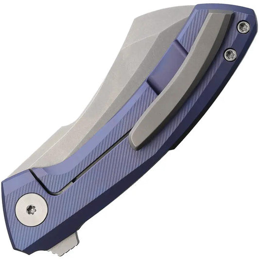Vanguard Mini Cleaver Framelock Blue - M390 Blade, 3-Inch Cleaver, Blue Titanium Handle by Vanguard