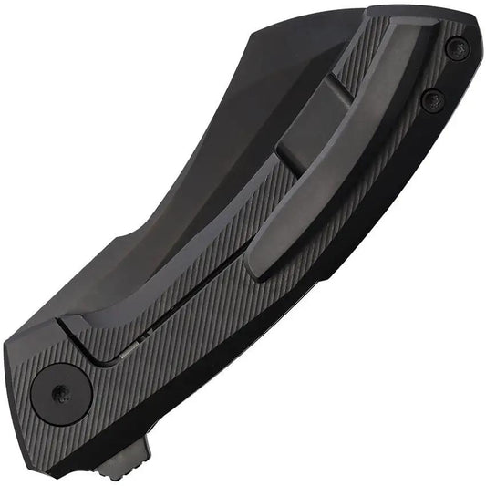 Vanguard Mini Cleaver Framelock Black - 3-Inch Bohler M390 Blade With Black Titanium Handle by Vanguard