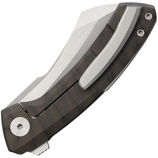Vanguard Mini Cleaver Framelock Flame - 3in Bohler M390 Blade With Flame Anodized Titanium Handle by Vanguard