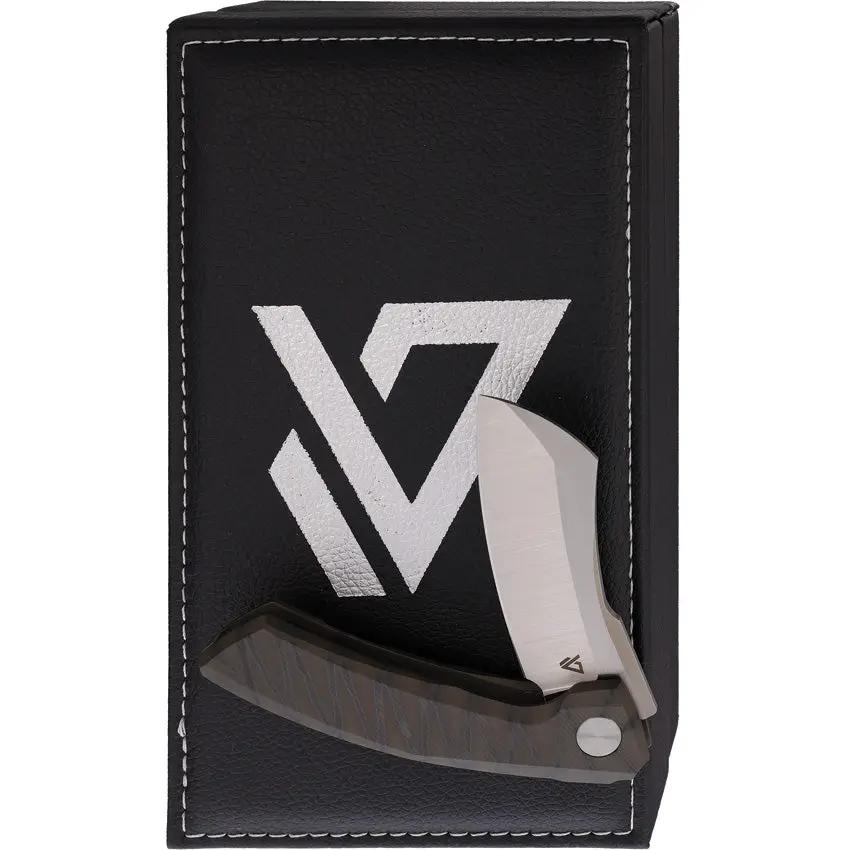 Vanguard Mini Cleaver Framelock Flame - 3in Bohler M390 Blade With Flame Anodized Titanium Handle by Vanguard