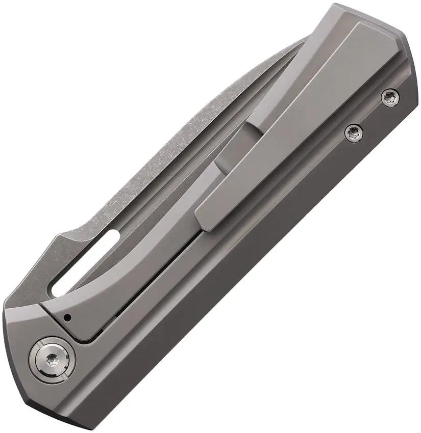 Vanguard Continuum Framelock Gray - Premium Bohler M390 Drop Point Blade With Gray Titanium Handle by Vanguard