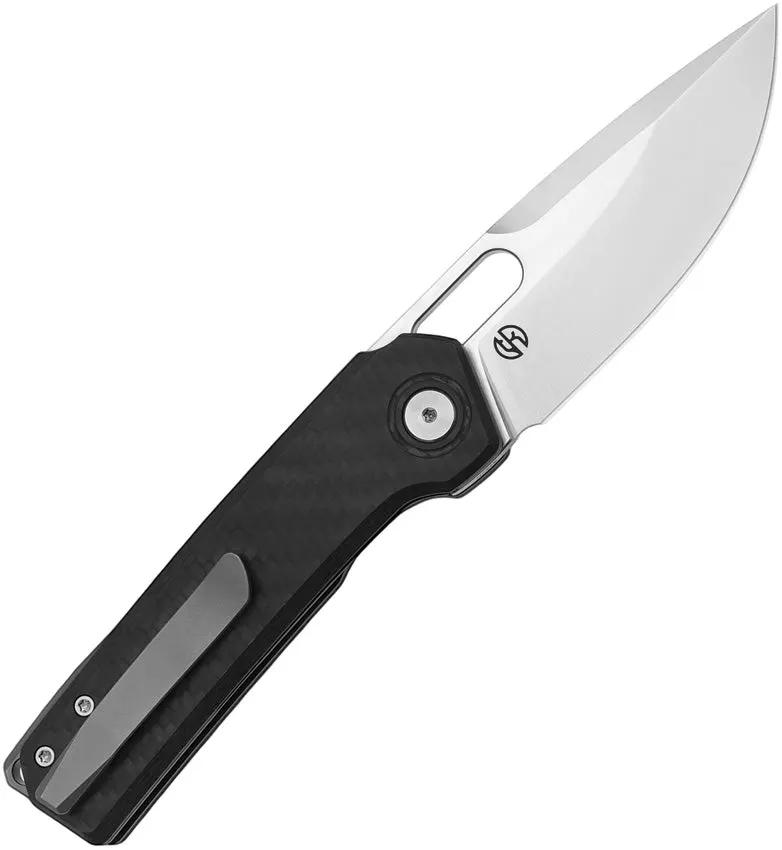 Vanguard Breaker Linerlock Satin S35VN - Carbon Fiber Handle Drop Point EDC Knife by Vanguard