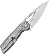 Vanguard StarRunner Framelock Satin M390 Blade - Gray Titanium Handle With Extended Tang by Vanguard