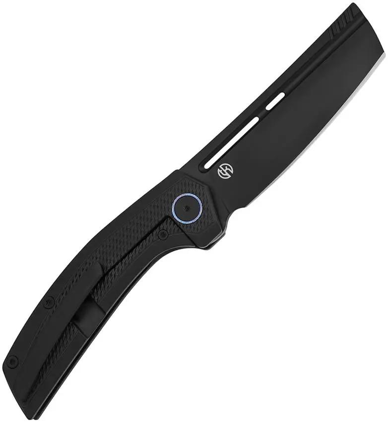 Vanguard Nakiri Framelock - Black DLC Bohler M390 Blade With Titanium Handle And Timascus Inlay by Vanguard