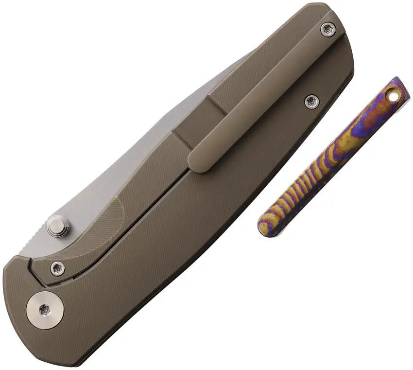 Vanguard ESOX Framelock Bronze - Titanium Handle With Timascus Clip And M390 Blade by Vanguard