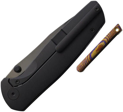 Vanguard ESOX Framelock DLC - Titanium Handle With Black DLC Finish And Timascus Clip by Vanguard