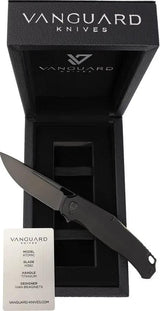Vanguard Atomic Framelock Samurai - Black M390 Blade With Titanium Handle, Durable Framelock, Lanyard Hole by Vanguard
