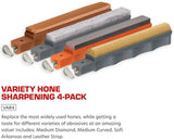 Lansky VAR4 Hone Sampler 4 Pack Versatile Knife Sharpening Kit With Leather Strop And Stone Set For Enthusiasts by Lansky