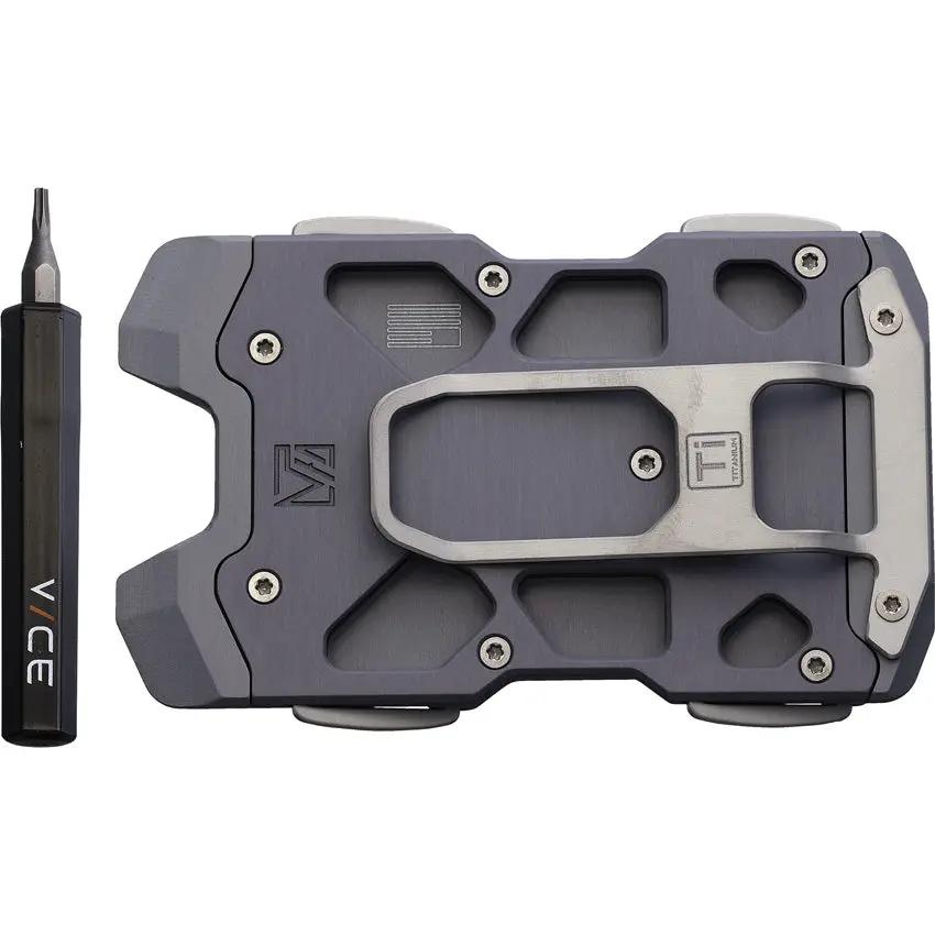 Vice Hardware F1 Wallet Gray - RFID Protected Aluminum Wallet With Titanium Hardware And 12 Card Capacity by Vice Hardware