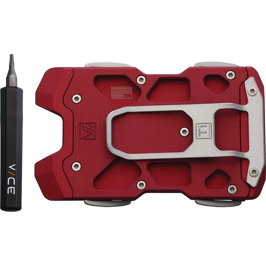 Vice Hardware F1 Wallet Red Carbon Fiber Inlay - RFID Protection, Titanium Hardware, Holds 12 Cards by Vice Hardware