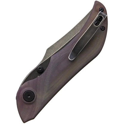 VDK Knives Talisman Linerlock Brown G10 D2 Tool Steel Blade With Stonewash Finish And Pocket Clip by VDK Knives