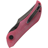 VDK Knives Talisman Linerlock - Red G10 Handle with D2 Tool Steel Blade and Stonewash Finish, Thumb Stud, Pocket Clip by VDK Knives