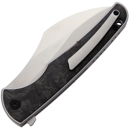 VDK Knives Vice Framelock - Gray Titanium Handle With Marbled Carbon Fiber Inlay, 3.75in M390 Blade by VDK Knives