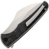 VDK Knives Vice Framelock - Gray Titanium Handle With Marbled Carbon Fiber Inlay, 3.75in M390 Blade by VDK Knives