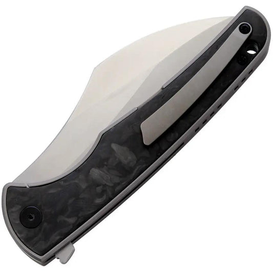 VDK Knives Vice Framelock Black CF - Bronze Titanium Handle With Marbled Carbon Fiber Inlay And M390 Blade by VDK Knives