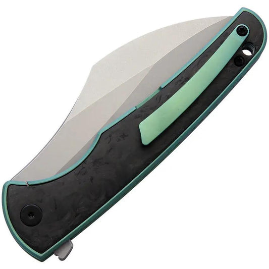 VDK Knives Vice Linerlock Green Titanium Handle With Marbled Carbon Fiber Inlay - Bohler M390 Blade by VDK Knives