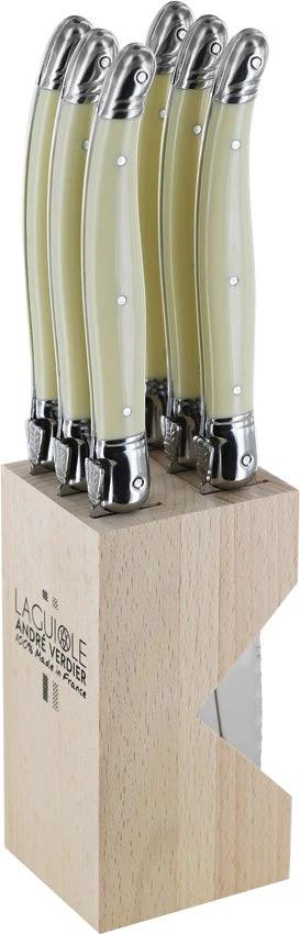 Andre Verdier Laguiole Steak Knife Set White 706IBBP by Andre Verdier