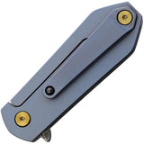 V Nives KillaBite Framelock Damascus V22CPDBL - Damascus Blade With Carbon Fiber Handle And Blue Titanium Back by V NIVES