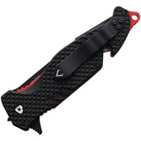 V NIVES Trail Blazer Linerlock - Red Handle D2 Blade Knife With Belt Cutter Glass Breaker Pocket Clip by V NIVES