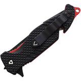 V NIVES Trail Blazer Linerlock - Red Line Handle With D2 Tool Steel Blade Belt Cutter Glass Breaker by V NIVES