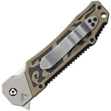V NIVES Vamp Linerlock V14GPCS - Satin Finish 154CM Dagger Blade, Tan G10 Handle With Stainless Inlay by V NIVES