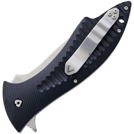 V NIVES Deplorable Linerlock Black V15FRNPBK - 5.5in Closed, 4in Satin AUS-8 Blade, FRN Handle by V NIVES