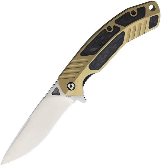 V NIVES Tectonic Linerlock CF Gold V16TICFPGD by V NIVES