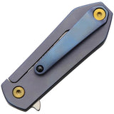 V NIVES KillaBite Framelock Blue V22WPBL - S35VN Satin Blade With Blue Wood Handle And Titanium Back by V NIVES