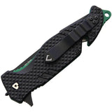 V NIVES TGL Trailblazer Linerlock Knife - 5in Closed, 3.75in D2 Blade, Black FRN Handle, Belt Cutter, Glass Breaker by V NIVES