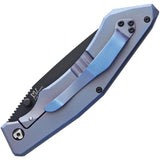 V NIVES Sportster Framelock - Blue Titanium Handle Wharncliffe Knife With 154CM Blade by V NIVES