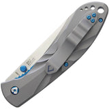 V NIVES Poseidon Linerlock Gray - Durable 154CM Satin Blade And Sculpted Titanium Handle For Everyday Carry by V NIVES
