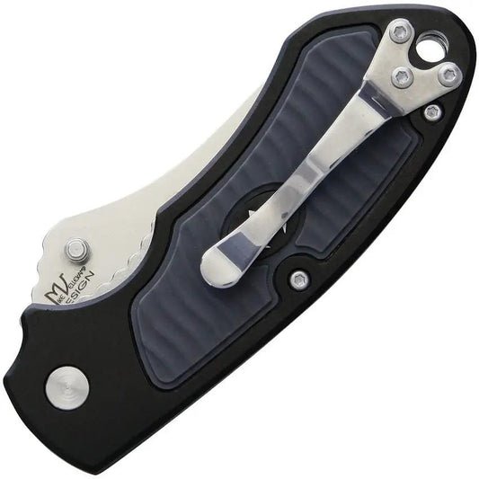 V NIVES Stout Linerlock Knife - 2.25 Inch Satin 8Cr13MoV Drop Point Blade, Black Aluminum Handle by V NIVES