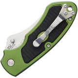 V NIVES Stout Linerlock - Green Aluminum Handle With Black Rubber Inlay 3.63in Closed 2.25in Satin 8Cr13MoV Blade by V NIVES