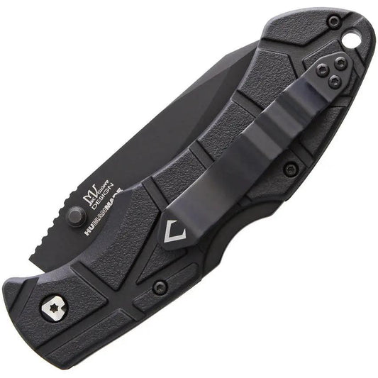 V NIVES Rocky II Lockback Black - D2 Tool Steel Blade With Partial Serration And FRN Handle by V NIVES