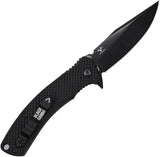 V Nives Black Rambo Shorty Linerlock V33FRNPBBK - 4 Inch Closed Folding Knife With Black PVD Coated 420HC Blade by V NIVES