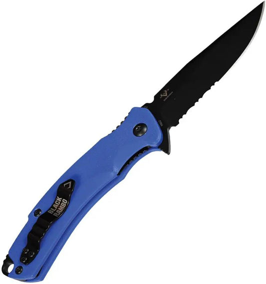 V NIVES Rambo Shorty Pro V33GPSBBL - Black D2 Tool Steel Clip Point Blade With Blue G10 Handle by V NIVES