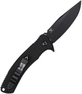 V NIVES Black Rambo Utility Linerlock Folding Knife - Clip Point Blade, 3.75-Inch, Black PVD Finish, FRN Handle by V NIVES