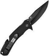 V NIVES Black Rambo Utility Pro V35FRNPBBK - Black PVD Blade, FRN Handle, Belt Cutter by V NIVES
