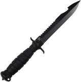V NIVES Black Rambo Savage Fixed Blade - 11.75in D2 Sawback, Belt Cord Cutter, FRN and TPR Handle, Level II Retention by V NIVES