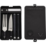 V NIVES Pineland CarniVore Dining Set - VG-10 Knife Blade, Black G10 Handles, Pocket Case And Ceramic Sharpening by V NIVES