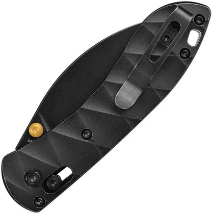 Vosteed Mini Nightshade Crossbar Lock Knife - Compact EDC Black Stonewash S35VN Blade And Black Titanium Handle by Vosteed