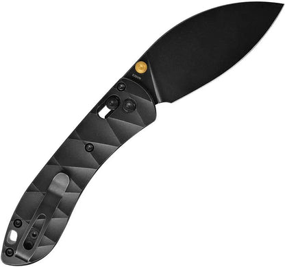 Vosteed Mini Nightshade Crossbar Lock Knife - Compact EDC Black Stonewash S35VN Blade And Black Titanium Handle by Vosteed