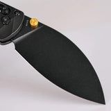 Vosteed Mini Nightshade Crossbar Lock Knife - Compact EDC Black Stonewash S35VN Blade And Black Titanium Handle by Vosteed