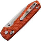 Vosteed Raccoon Crossbar Lock Knife Orange Aluminum Handle - Nitro-V Satin Drop Point EDC by Vosteed