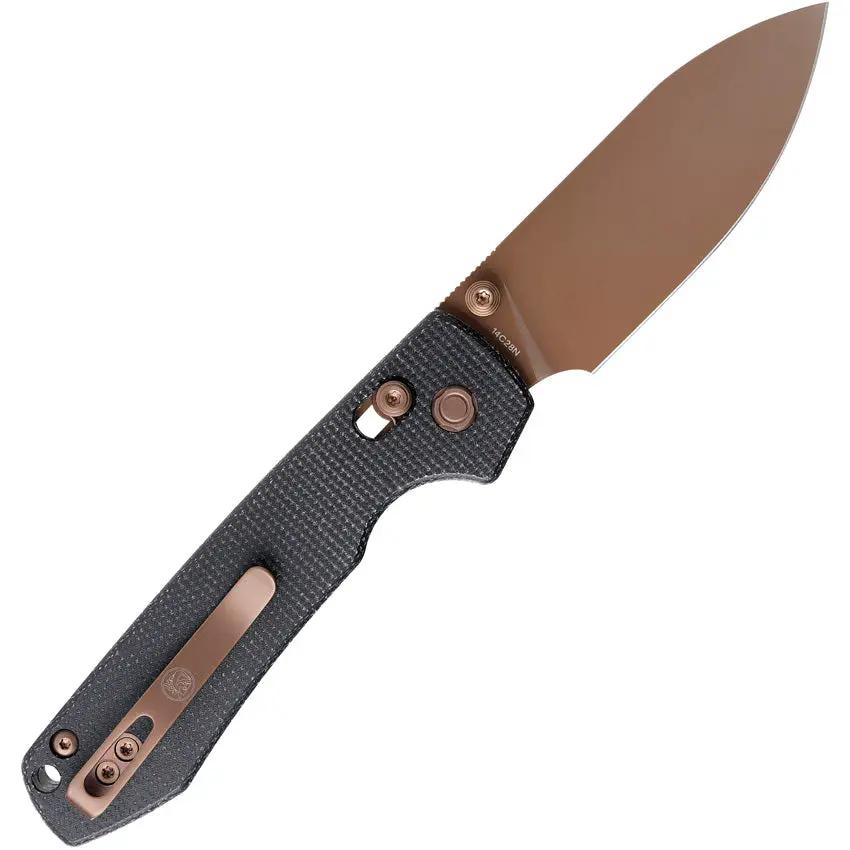 Vosteed Raccoon Crossbar Lock Knife - Copper Finish Blade, Micarta Handle, EDC Ready by Vosteed